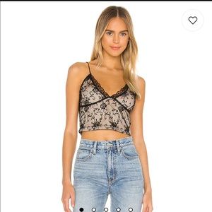 Revolve x superdown black lace cami